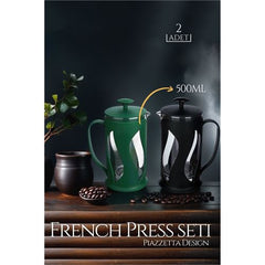 Takaz Global 500 Ml 2 li French Press Seti Büyülü Karışım Piazzetta Design